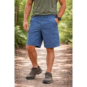 Columbia Men's Size 40w Blue Omni Shade Cargo Shorts Outdoor Hiking Fishing Gorp